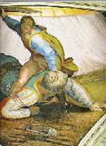 Michelangelo - Davide e Golia (Cappella Sistina)